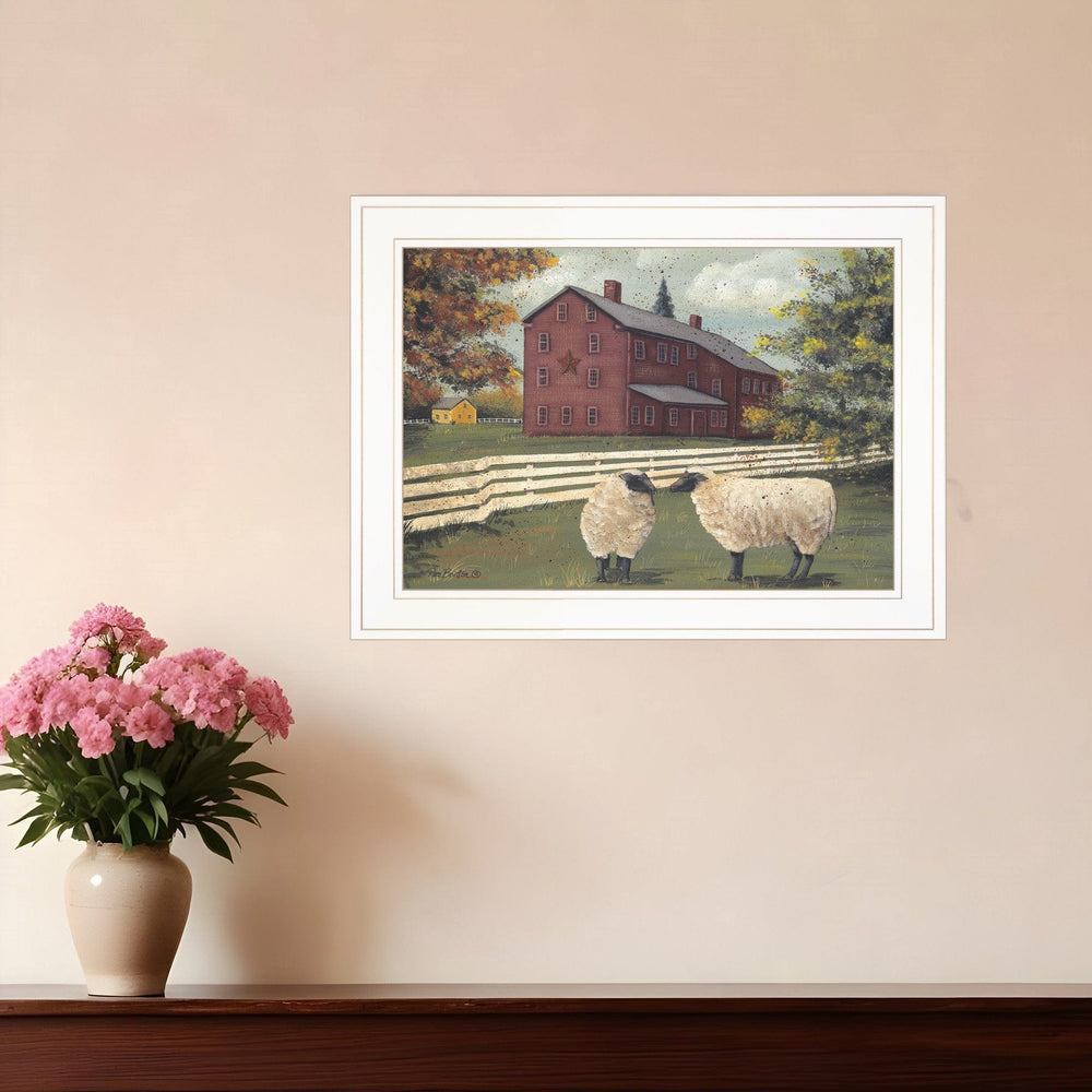Hancock Sheep 2 White Framed Print Wall Art - Homeroots