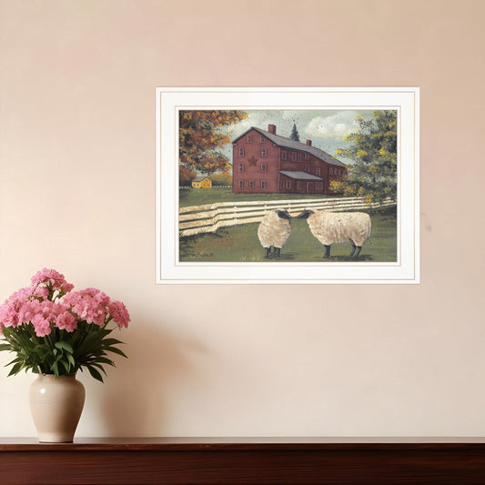 Hancock Sheep 2 White Framed Print Wall Art - Homeroots