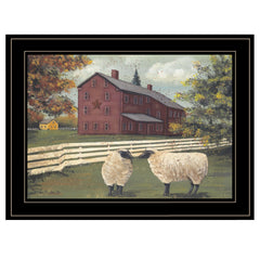 Hancock Sheep 3 Black Framed Print Wall Art - Homeroots