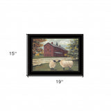 Hancock Sheep 3 Black Framed Print Wall Art - Homeroots