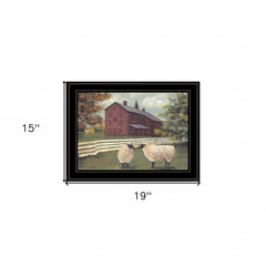 Hancock Sheep 3 Black Framed Print Wall Art - Homeroots