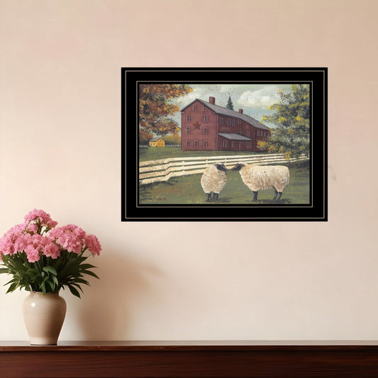 Hancock Sheep 3 Black Framed Print Wall Art - Homeroots
