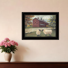 Hancock Sheep 3 Black Framed Print Wall Art - Homeroots
