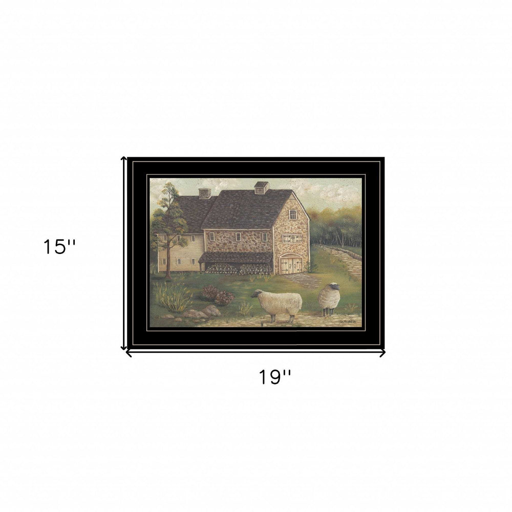 Stone Barn 3 Black Framed Print Wall Art - Homeroots - Flyclothing LLC