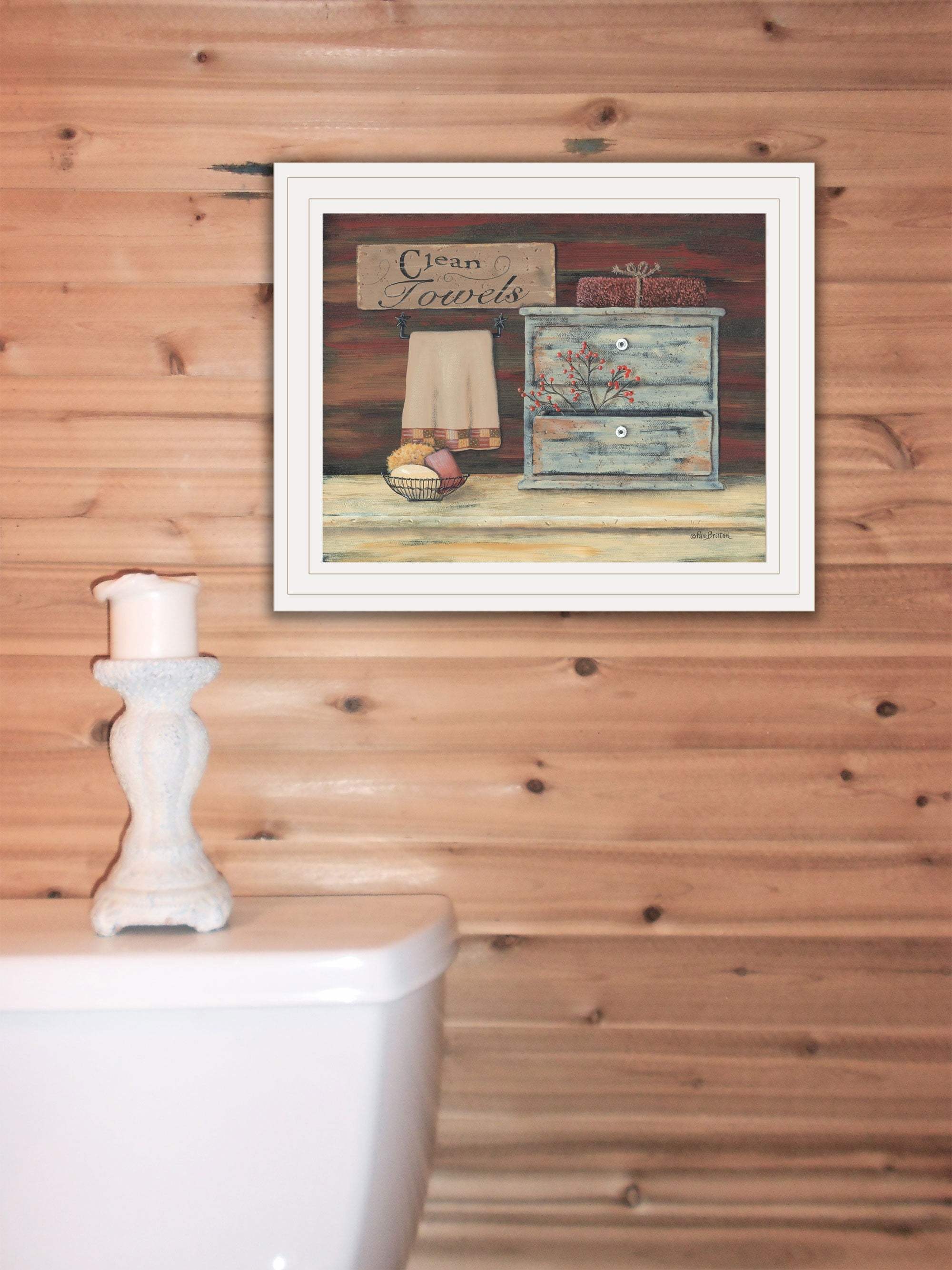 Clean Towels 2 White Framed Print Bathroom Wall Art - Homeroots - Flyclothing LLC