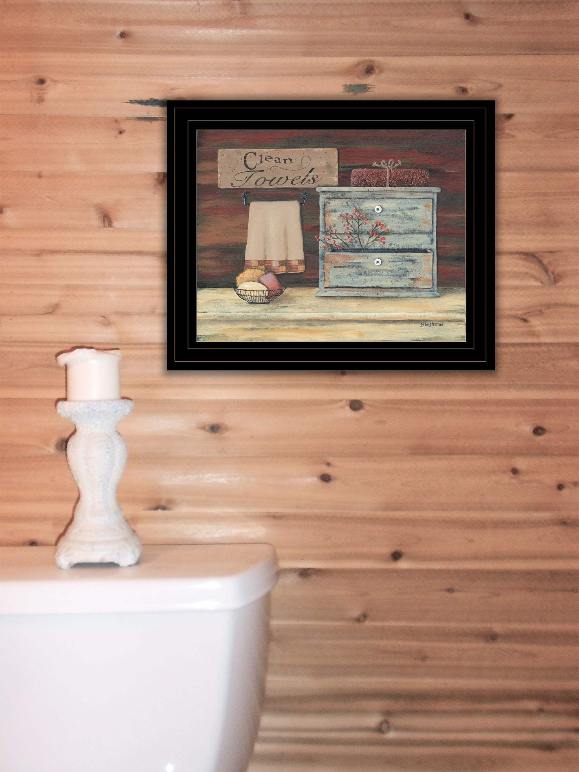 Clean Towels 3 Black Framed Print Bathroom Wall Art - Homeroots - Flyclothing LLC