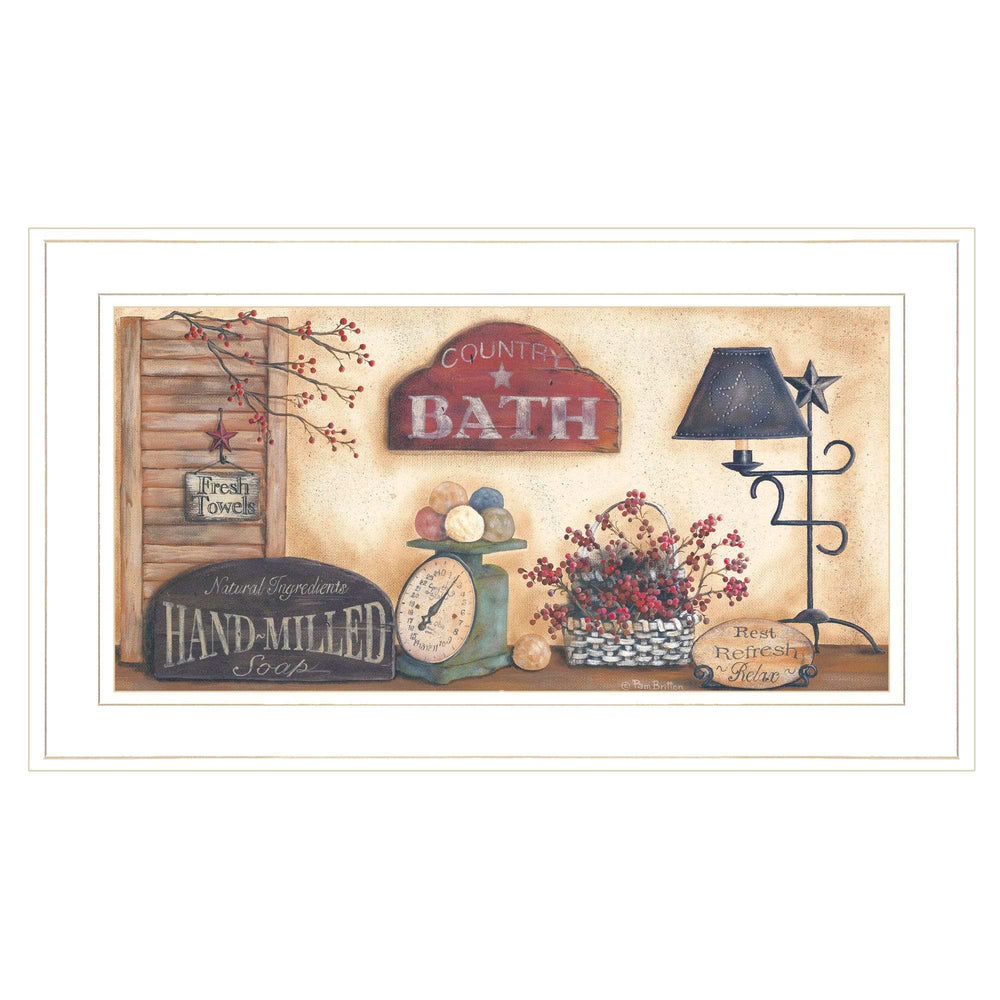 Country Bath 8 White Framed Print Bathroom Wall Art - Homeroots - Flyclothing LLC