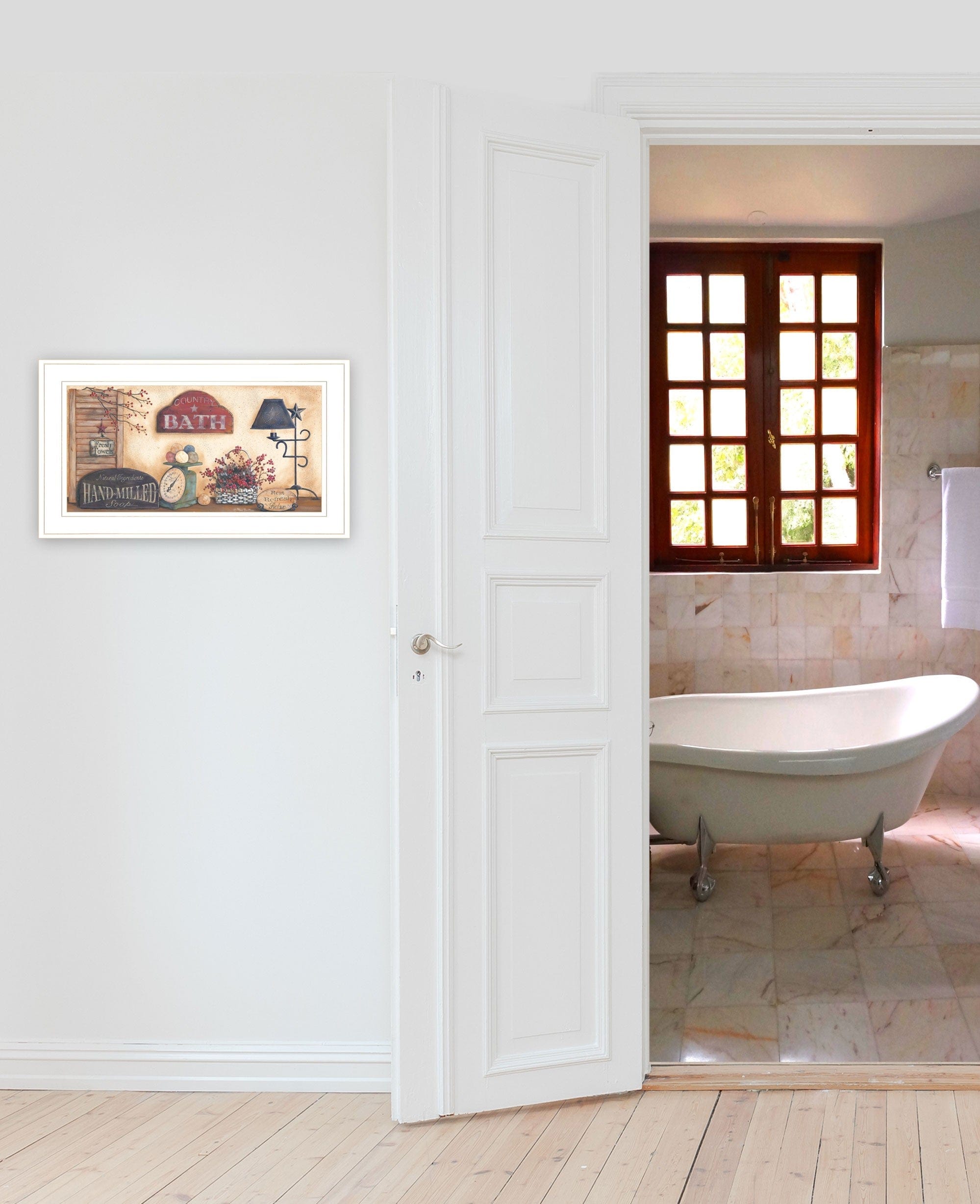 Country Bath 8 White Framed Print Bathroom Wall Art - Homeroots