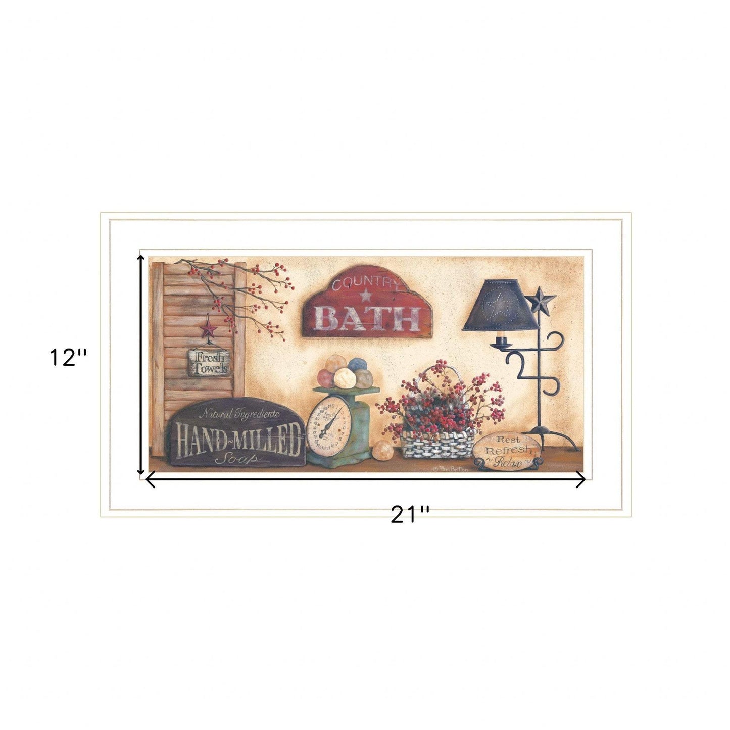 Country Bath 8 White Framed Print Bathroom Wall Art - Homeroots - Flyclothing LLC