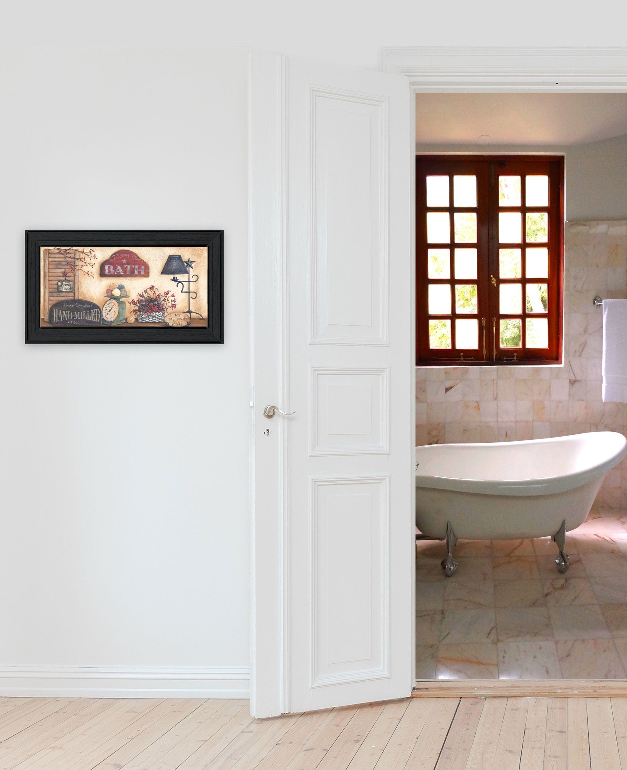 Country Bath 9 Black Framed Print Bathroom Wall Art - Homeroots