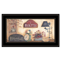 Country Bath Collection Black Framed Print Bathroom Wall Art - Homeroots