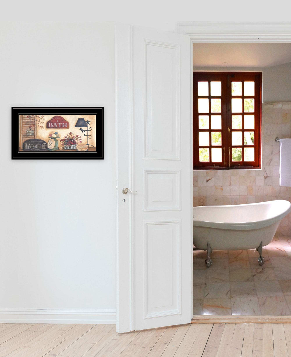 Country Bath Collection Black Framed Print Bathroom Wall Art - Homeroots - Flyclothing LLC