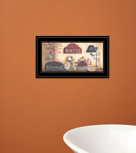 Country Bath Collection Black Framed Print Bathroom Wall Art - Homeroots