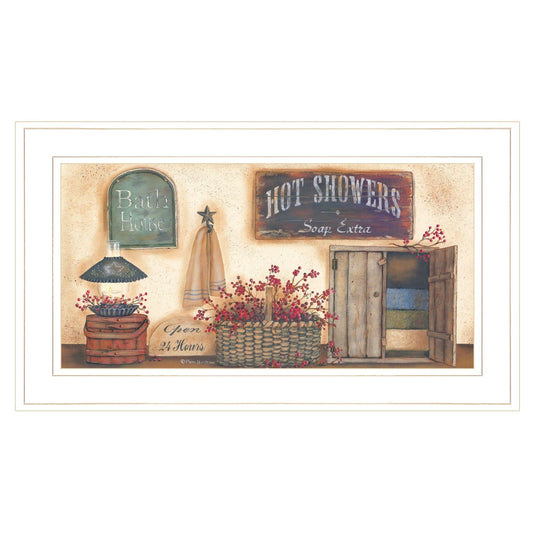 Bath House Collection 1 White Framed Print Bathroom Wall Art - Homeroots