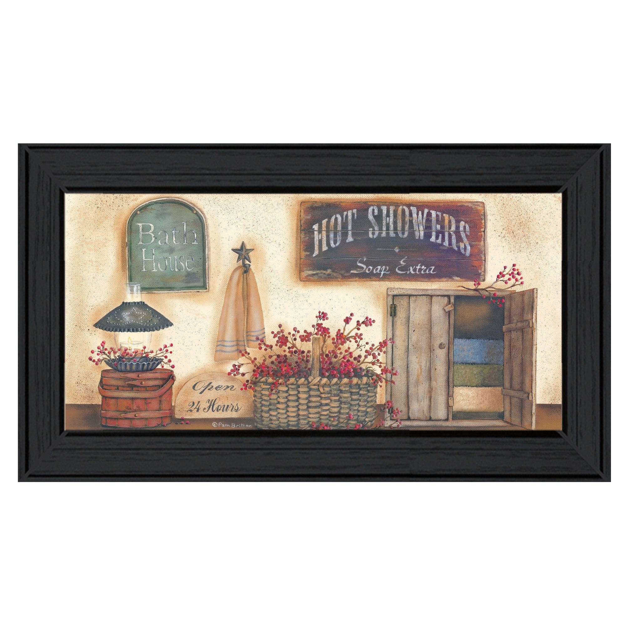 Bath House Collection 2 Black Framed Print Bathroom Wall Art - Homeroots