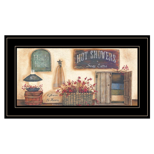 Bath House Collection 3 Black Framed Print Bathroom Wall Art - Homeroots