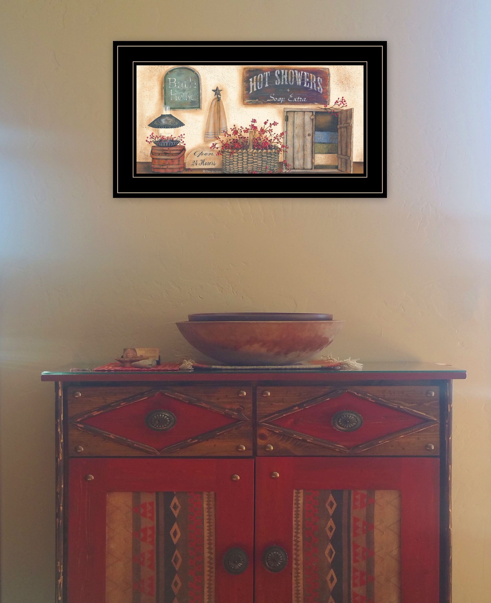 Bath House Collection 3 Black Framed Print Bathroom Wall Art - Homeroots