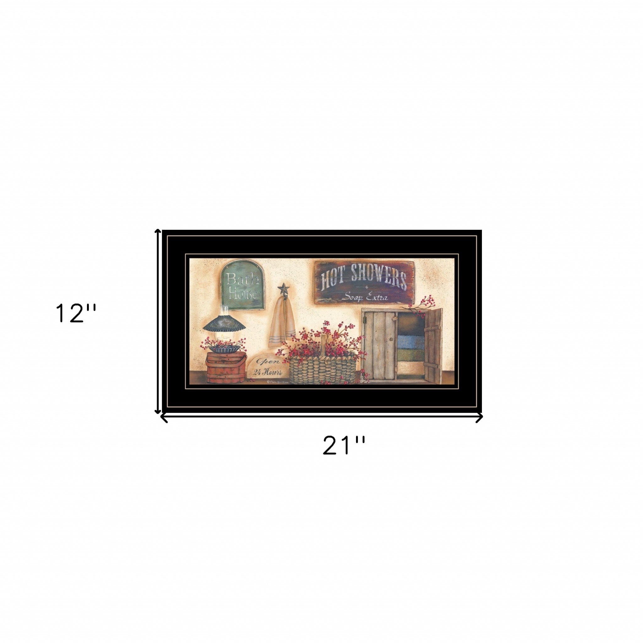 Bath House Collection 3 Black Framed Print Bathroom Wall Art - Homeroots