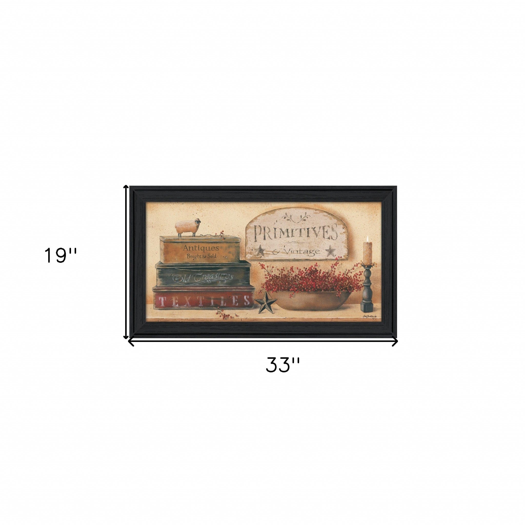 Primitives and Vintage 1 Black Framed Print Wall Art - Homeroots