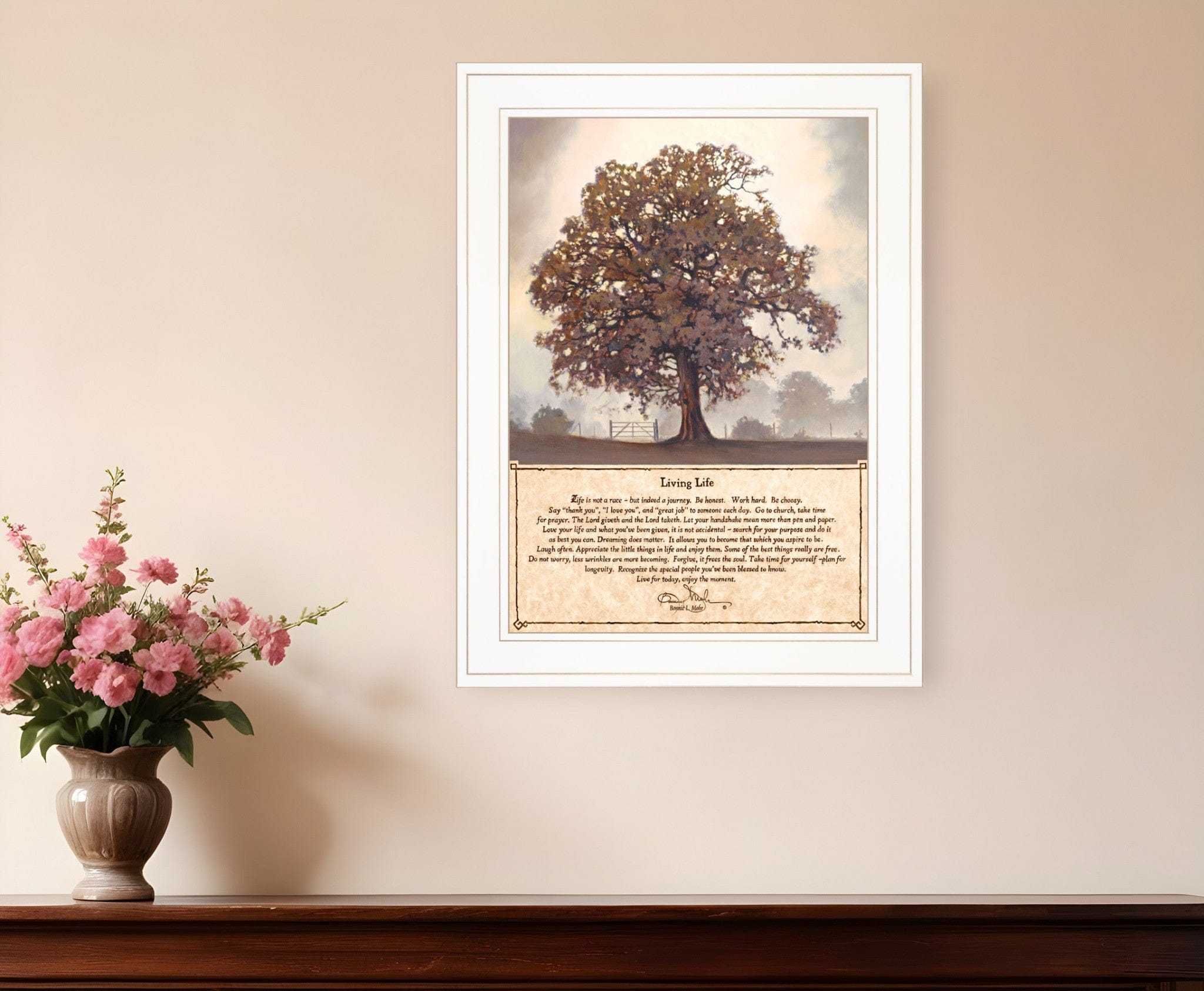 Living Life 5 White Framed Print Wall Art - Homeroots