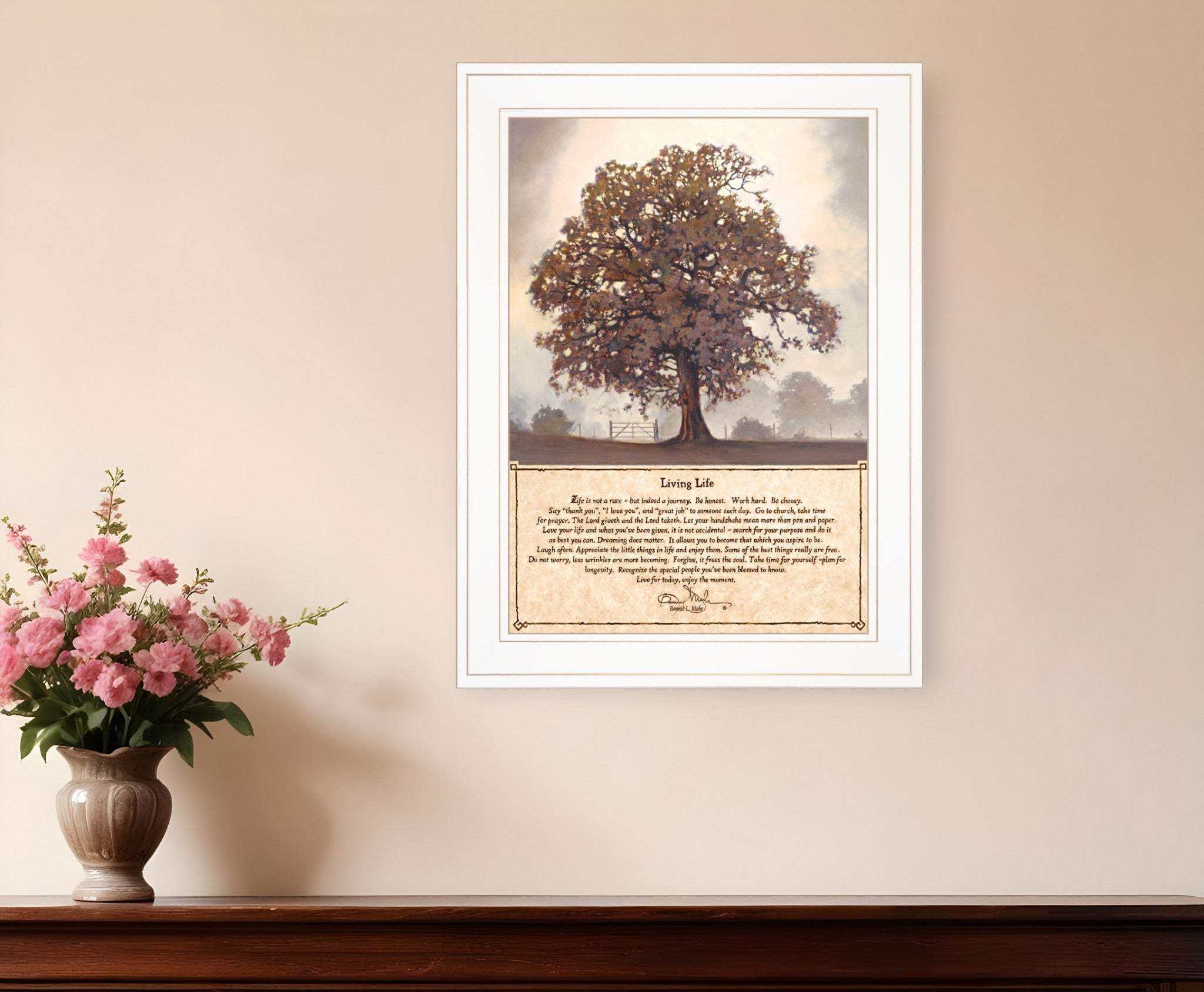 Living Life 5 White Framed Print Wall Art - Homeroots - Flyclothing LLC