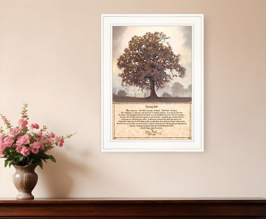 Living Life 5 White Framed Print Wall Art - Homeroots