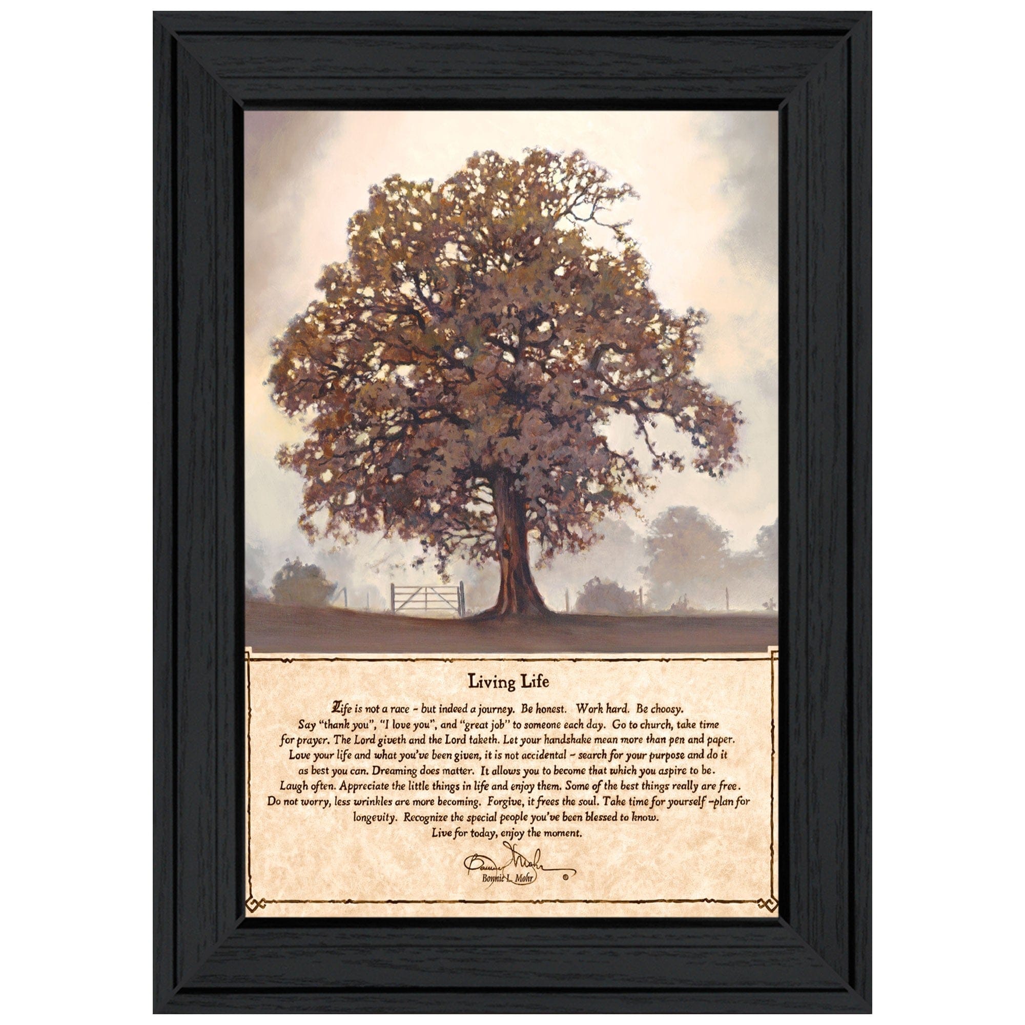Living Life 6 Black Framed Print Wall Art - Homeroots