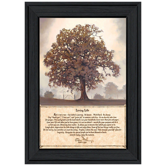 Living Life 6 Black Framed Print Wall Art - Homeroots