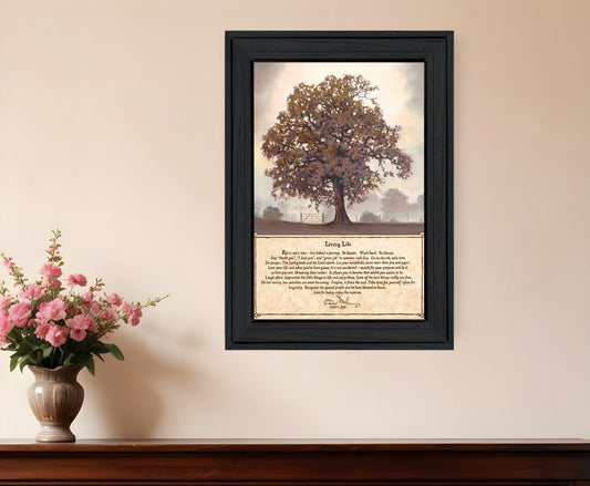 Living Life 6 Black Framed Print Wall Art - Homeroots