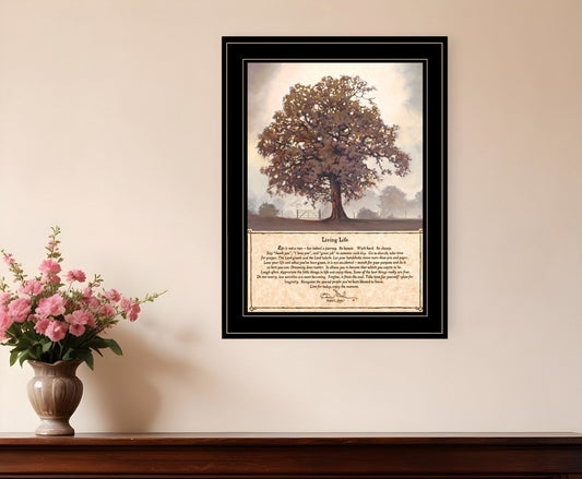 Living Life 7 Black Framed Print Wall Art - Homeroots