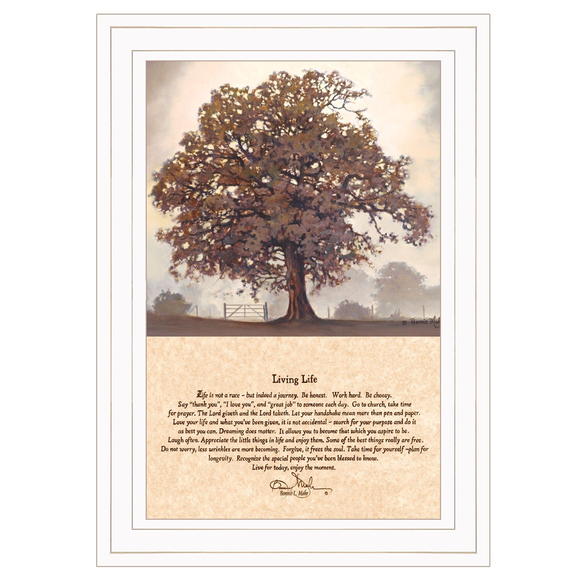 Living Life 3 White Framed Print Wall Art - Homeroots