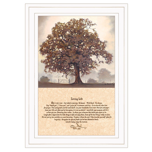 Living Life 3 White Framed Print Wall Art - Homeroots