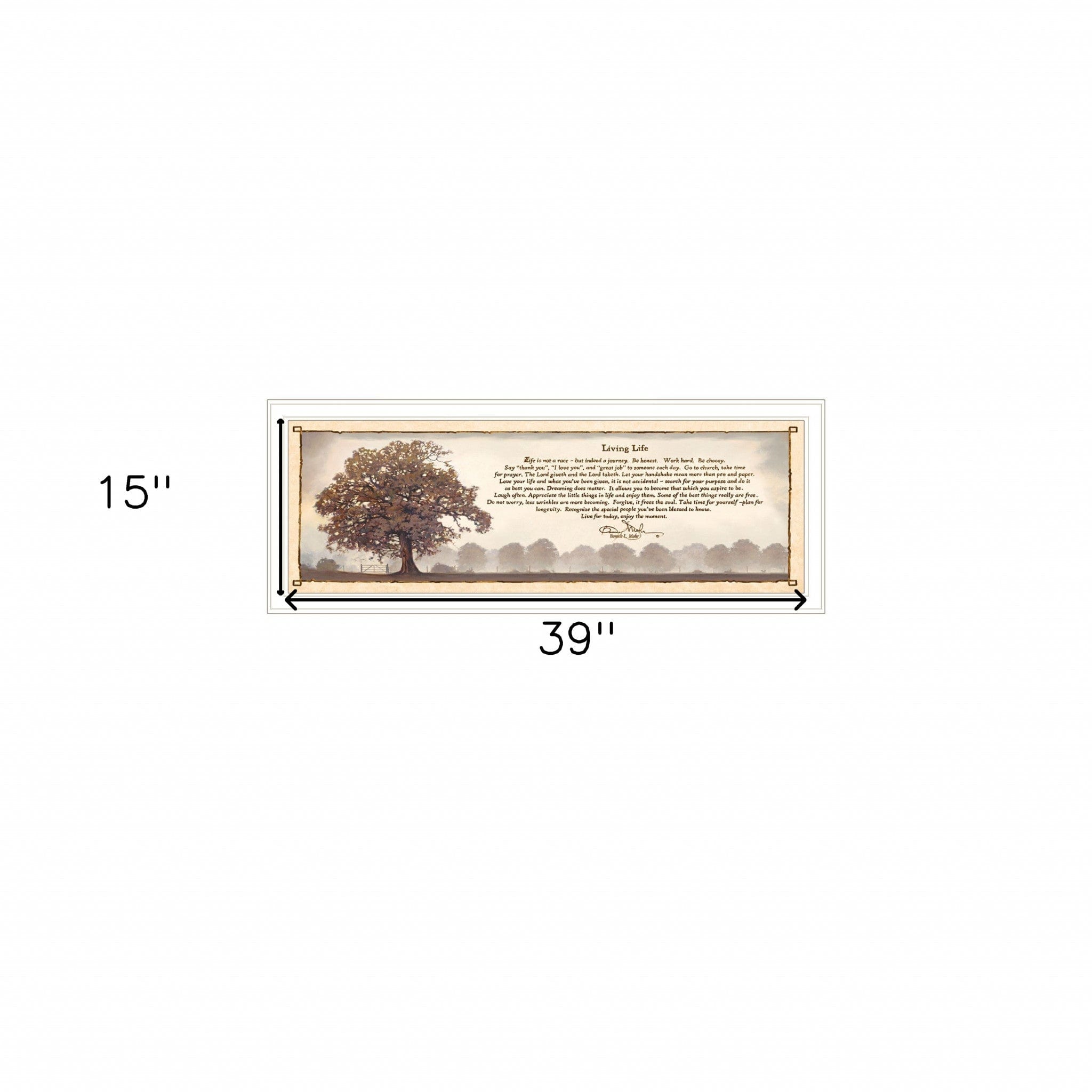 Living Life 10 White Framed Print Wall Art - Homeroots