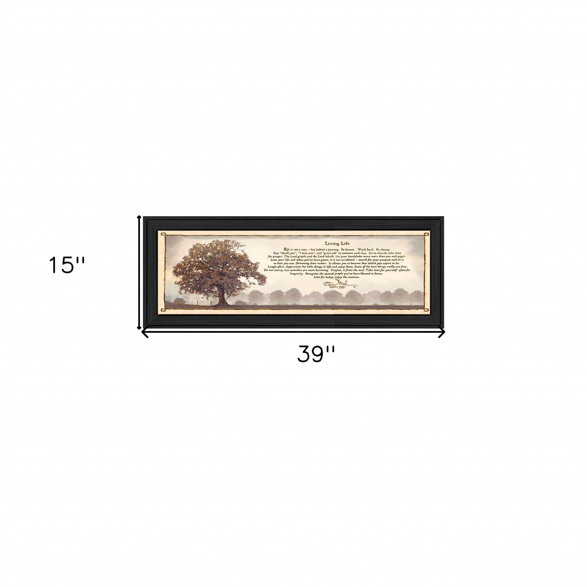Living Life 11 Black Framed Print Wall Art - Homeroots