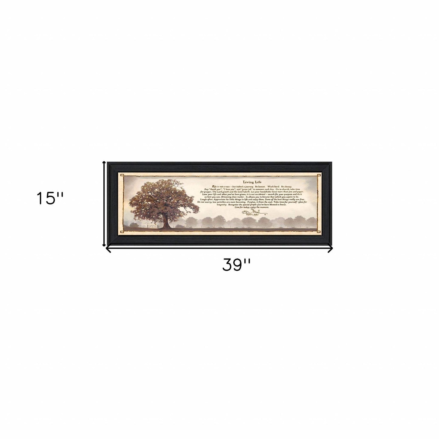 Living Life 11 Black Framed Print Wall Art - Homeroots - Flyclothing LLC