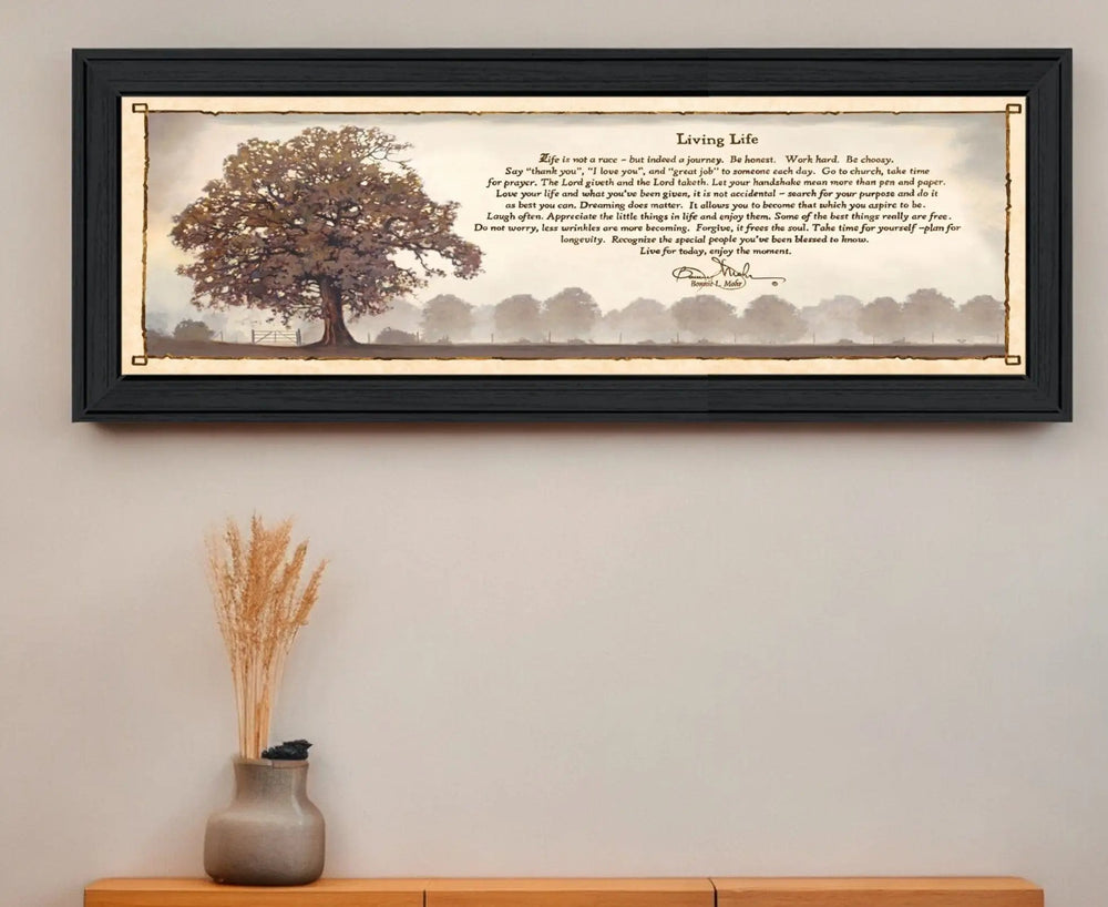 Living Life 11 Black Framed Print Wall Art - Homeroots