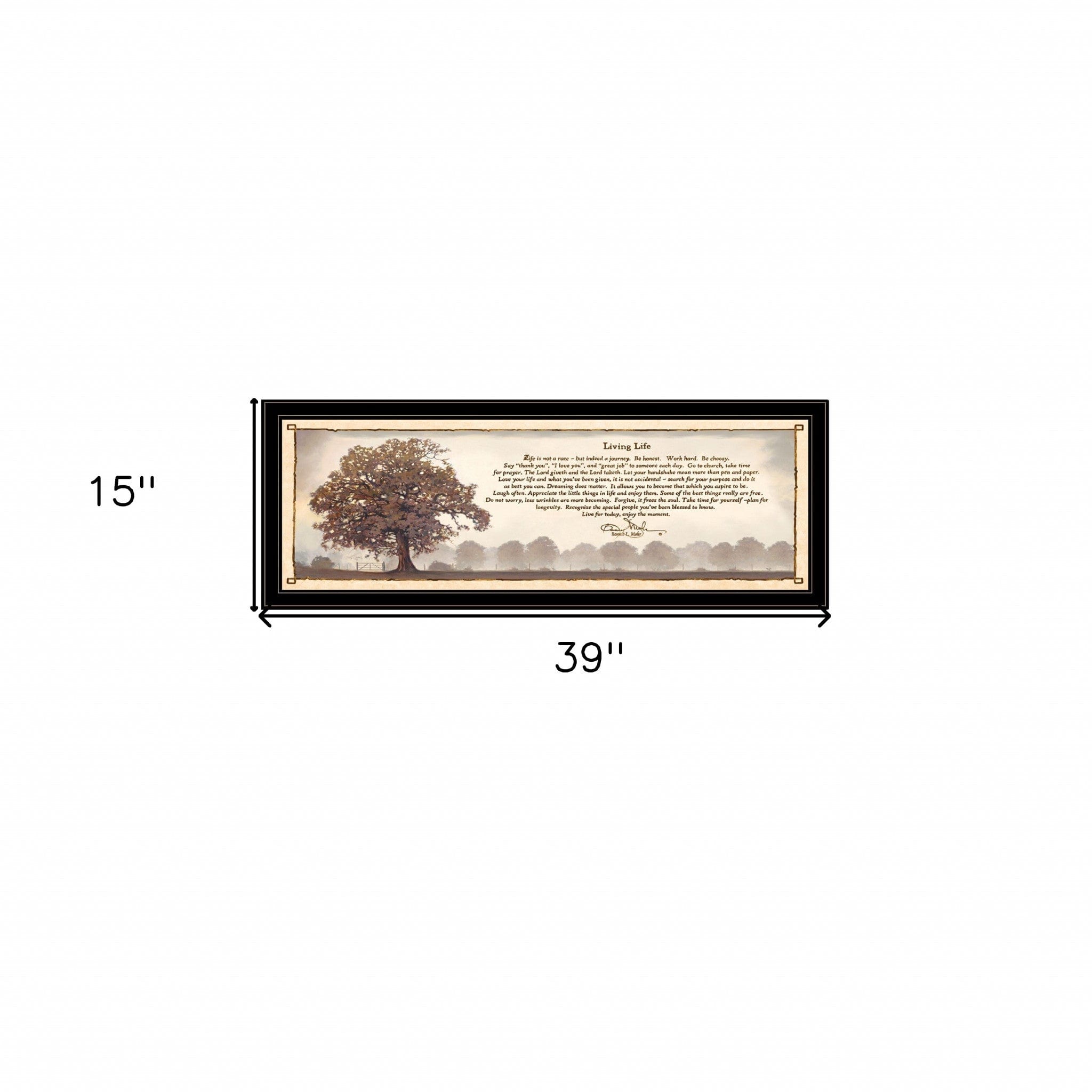 Living Life 12 Black Framed Print Wall Art - Homeroots