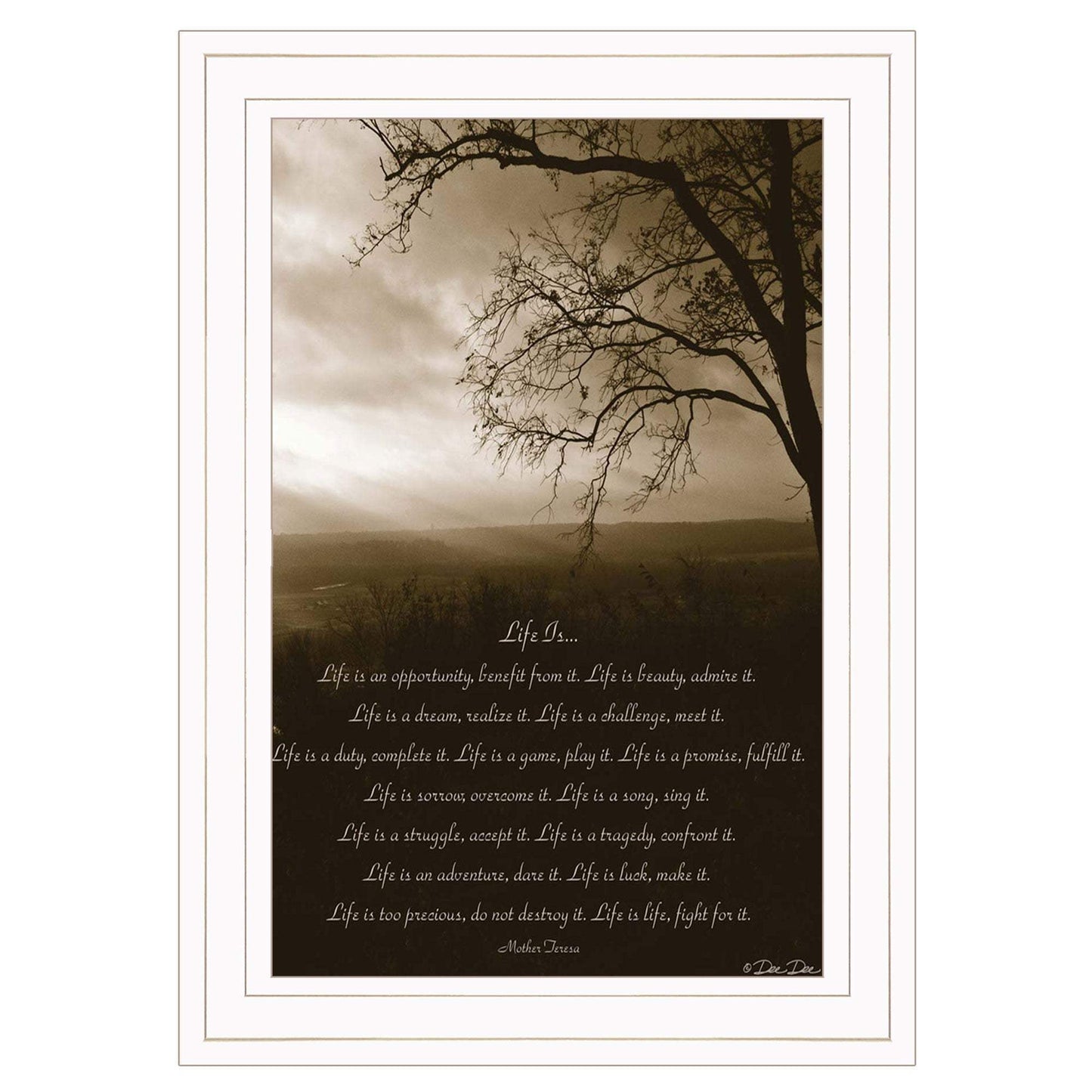 Life is 2 White Framed Print Wall Art - Homeroots - Flyclothing LLC