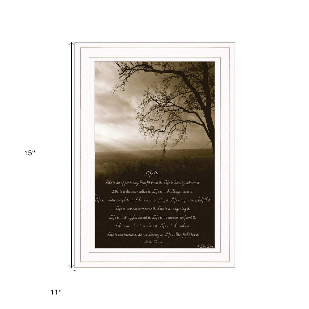 Life is 2 White Framed Print Wall Art - Homeroots - Flyclothing LLC