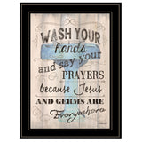 Wash Your Hands 4 Black Framed Print Bathroom Wall Art