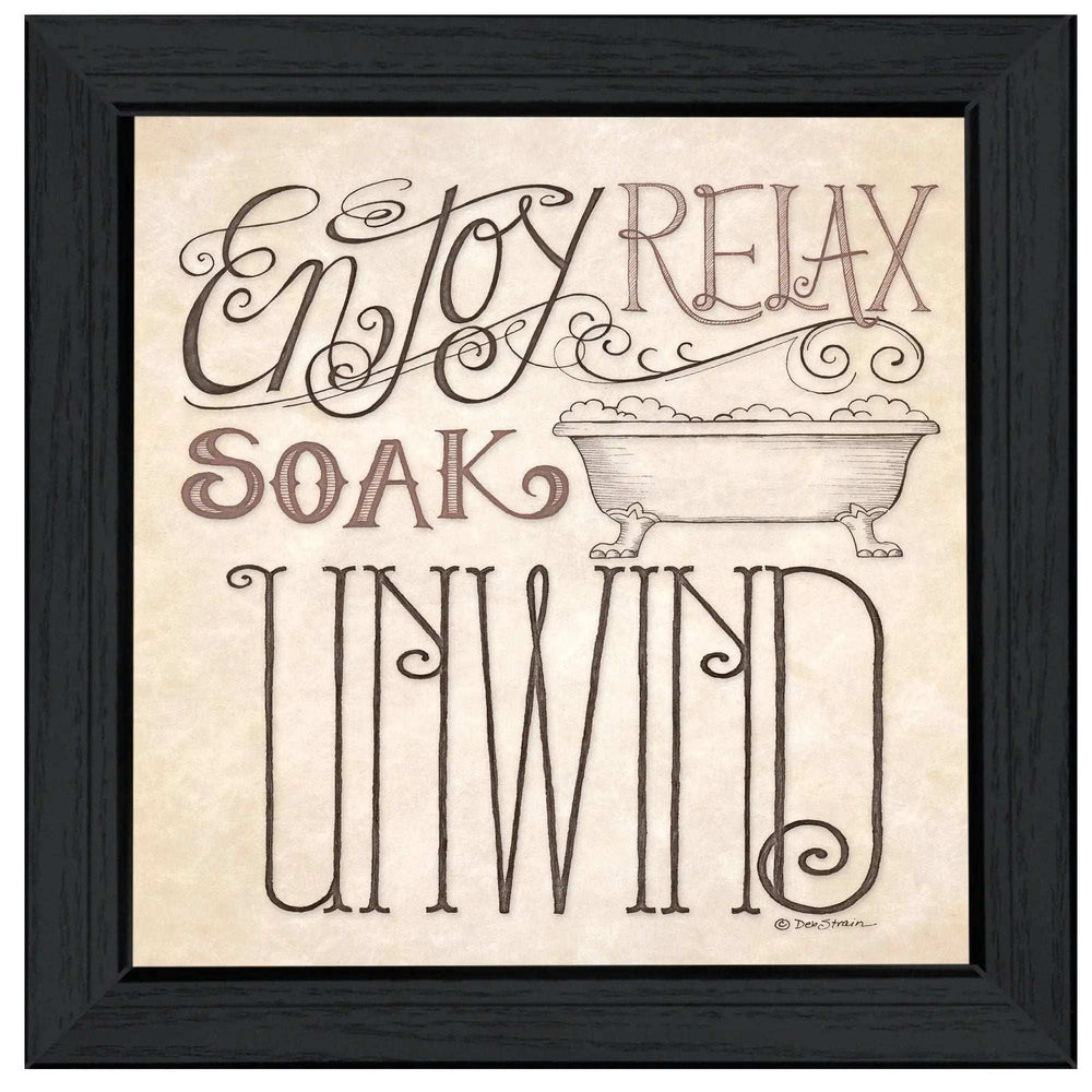 Soak and Relax 4 Black Framed Print Bathroom Wall Art - Homeroots - Flyclothing LLC