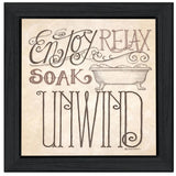 Soak and Relax 4 Black Framed Print Bathroom Wall Art - Homeroots