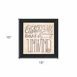 Soak and Relax 4 Black Framed Print Bathroom Wall Art - Homeroots - Flyclothing LLC