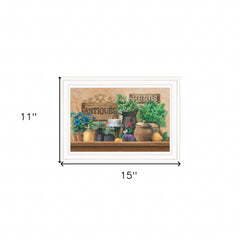 Antiques and Herbs 1 White Framed Print Kitchen Wall Art - Homeroots