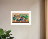 Antiques and Herbs 1 White Framed Print Kitchen Wall Art - Homeroots
