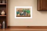 Antiques and Herbs 1 White Framed Print Kitchen Wall Art - Homeroots