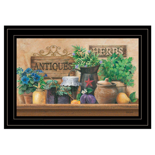 Antiques and Herbs 2 Black Framed Print Kitchen Wall Art - Homeroots