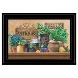 Antiques and Herbs 2 Black Framed Print Kitchen Wall Art - Homeroots
