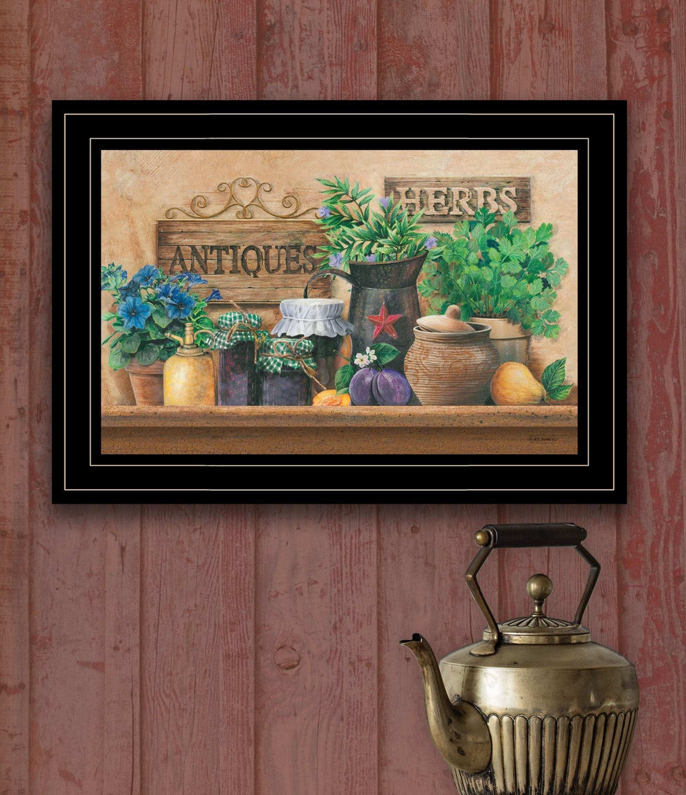Antiques and Herbs 2 Black Framed Print Kitchen Wall Art - Homeroots - Flyclothing LLC