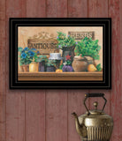 Antiques and Herbs 2 Black Framed Print Kitchen Wall Art - Homeroots